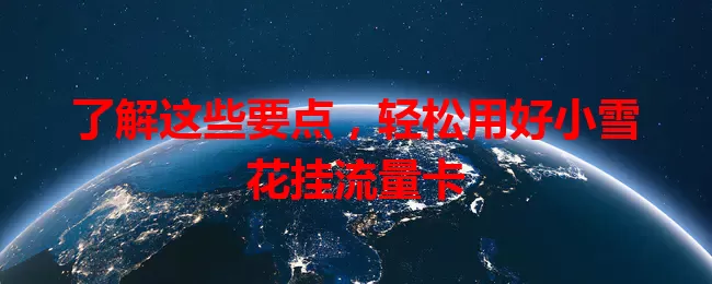 了解这些要点,轻松用好小雪花挂流量卡