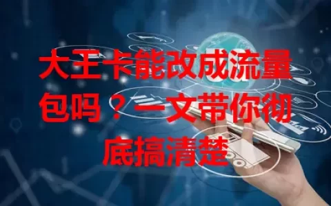 大王卡能改成流量包吗？一文带你彻底搞清楚