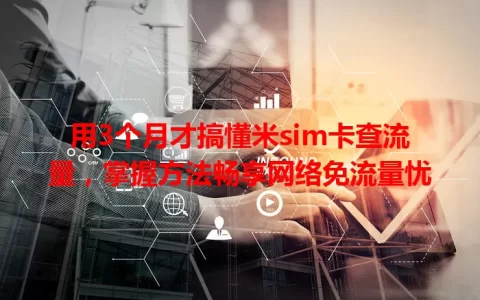 用3个月才搞懂米sim卡查流量，掌握方法畅享网络免流量忧