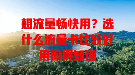 想流量畅快用?选什么流量卡比较好用你得知道