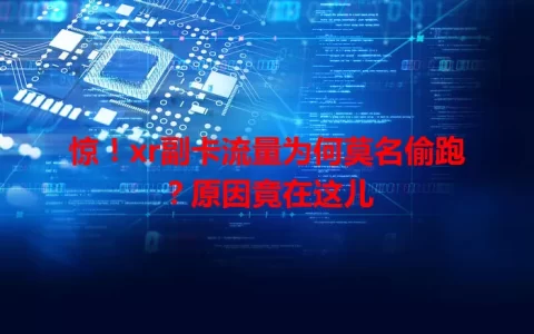 惊！xr副卡流量为何莫名偷跑？原因竟在这儿