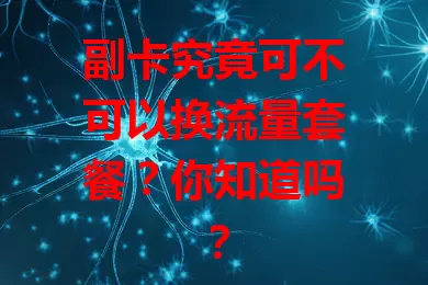 副卡究竟可不可以换流量套餐?你知道吗?