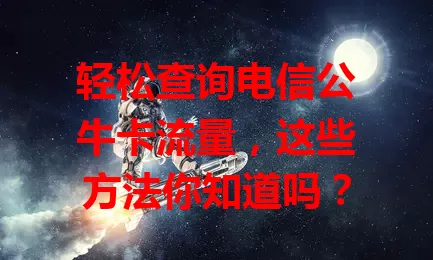 轻松查询电信公牛卡流量,这些方法你知道吗?