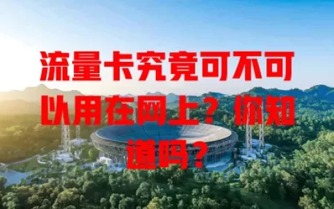 流量卡究竟可不可以用在网上？你知道吗？