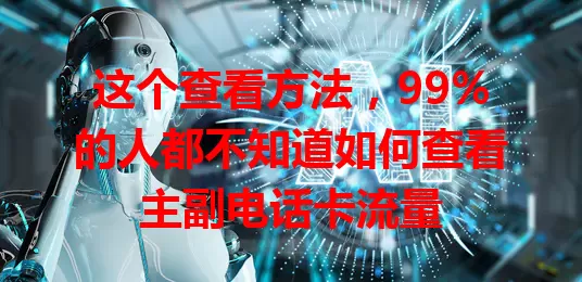 这个查看方法,99%的人都不知道如何查看主副电话卡流量