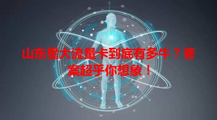 山东星大流量卡到底有多牛?答案超乎你想象!