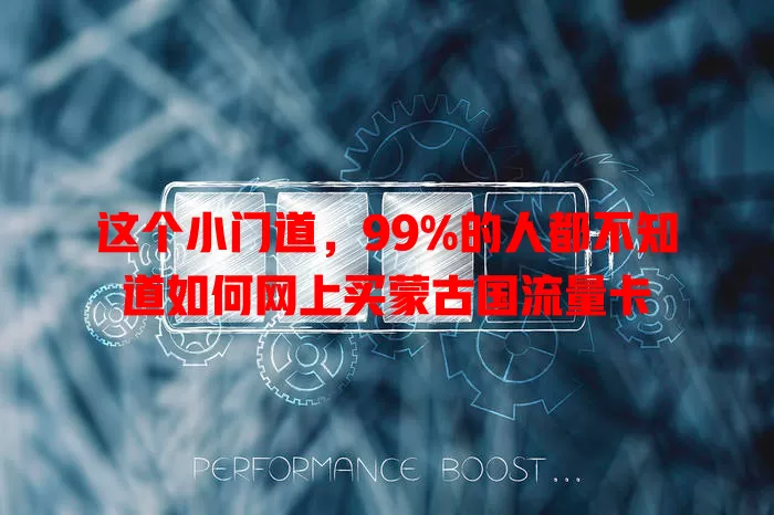 这个小门道,99%的人都不知道如何网上买蒙古国流量卡