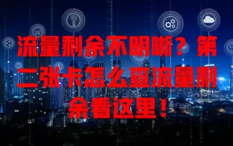 流量剩余不明晰？第二张卡怎么查流量剩余看这里！