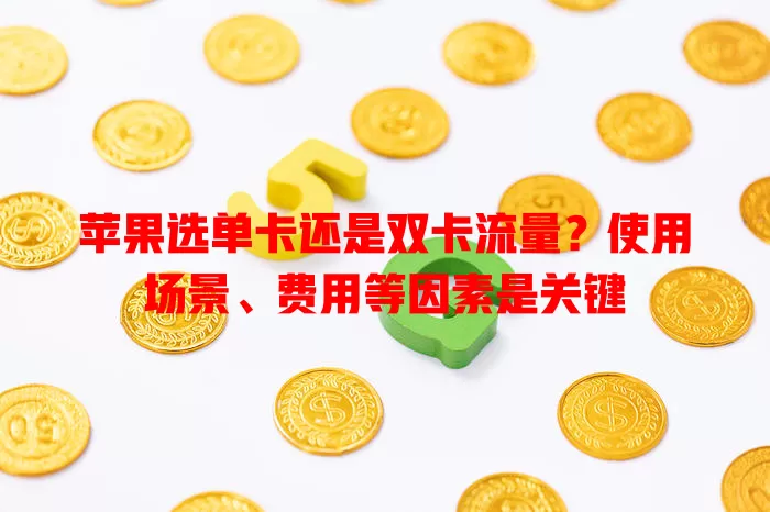 苹果选单卡还是双卡流量?使用场景、费用等因素是关键