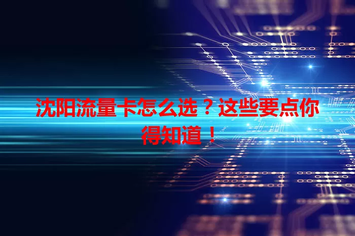 沈阳流量卡怎么选?这些要点你得知道!