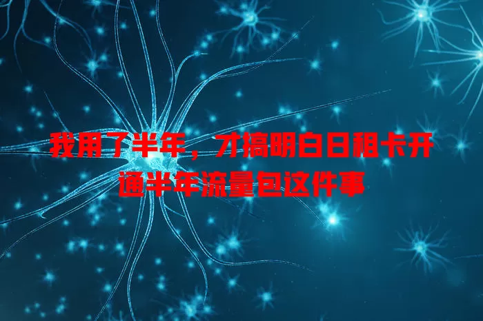 我用了半年,才搞明白日租卡开通半年流量包这件事