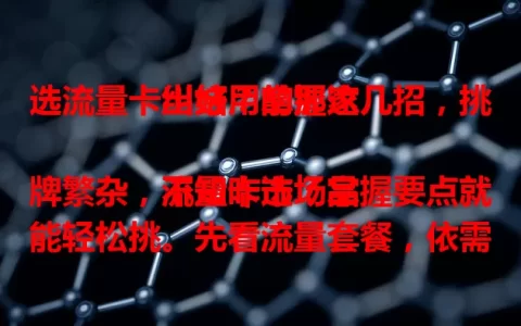 选流量卡纠结？掌握这几招，挑出好用的那家

流量卡市场品牌繁杂，不知咋选？掌握要点就能轻松挑。先看流量套餐，依需求选全国通用或本地实惠的。再关注网络信号，覆盖广、强度高、稳定才好。费用要算清，客服服务也得优质，综合考量选出适合自己的流量卡。