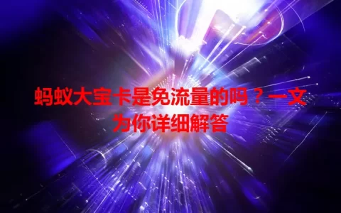 蚂蚁大宝卡是免流量的吗？一文为你详细解答