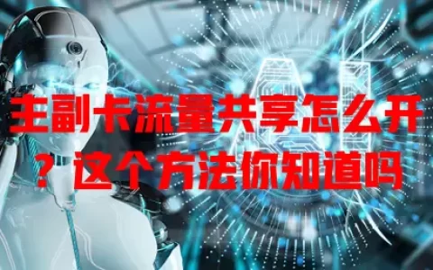 主副卡流量共享怎么开？这个方法你知道吗