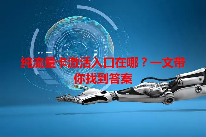 纯流量卡激活入口在哪?一文带你找到答案