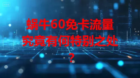 蜗牛60免卡流量究竟有何特别之处?
