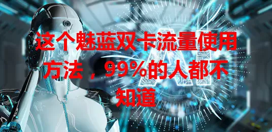 这个魅蓝双卡流量使用方法,99%的人都不知道