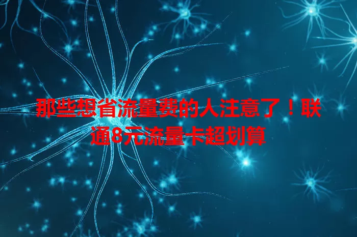 那些想省流量费的人注意了!联通8元流量卡超划算