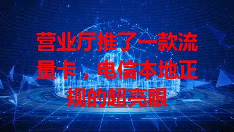 营业厅推了一款流量卡,电信本地正规的超亮眼
