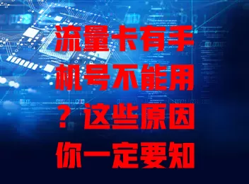 流量卡有手机号不能用?这些原因你一定要知道!