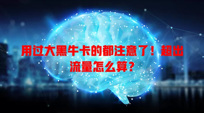用过大黑牛卡的都注意了!超出流量怎么算?