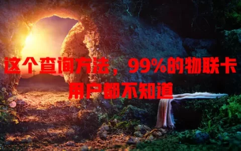 这个查询方法，99%的物联卡用户都不知道