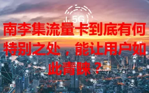 南李集流量卡到底有何特别之处，能让用户如此青睐？