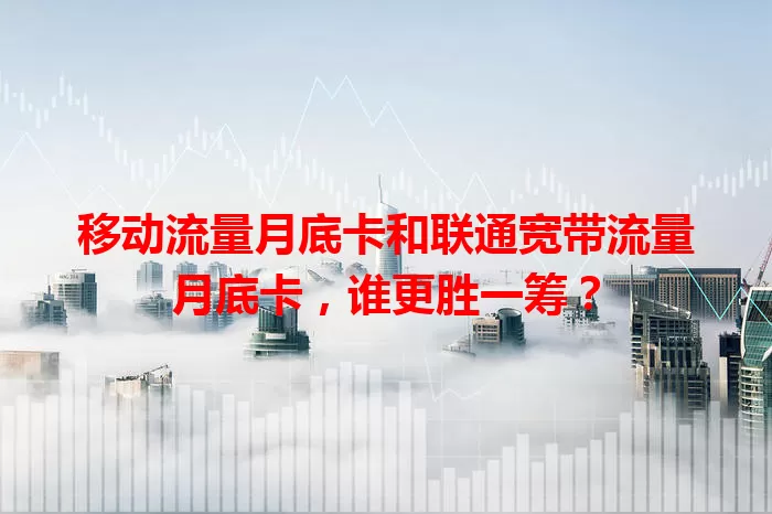 移动流量月底卡和联通宽带流量月底卡,谁更胜一筹?