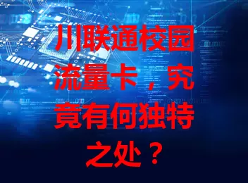 川联通校园流量卡,究竟有何独特之处?