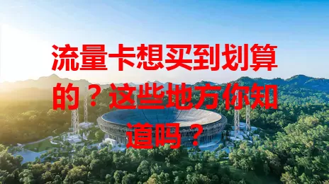 流量卡想买到划算的?这些地方你知道吗?