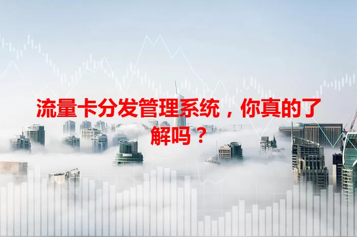 流量卡分发管理系统,你真的了解吗?
