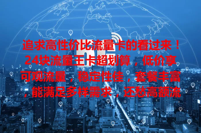 追求高性价比流量卡的看过来!24块流量王卡超划算,低价享可观流量,稳定性佳,套餐丰富,能满足多样需求,还愁高额流量费?快考虑它!