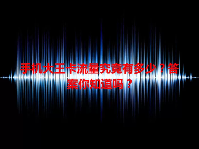手机大王卡流量究竟有多少?答案你知道吗?
