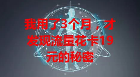 我用了3个月,才发现流量花卡19元的秘密