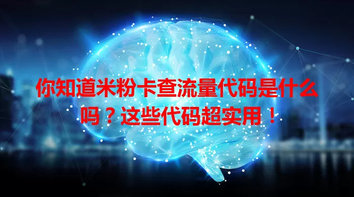 你知道米粉卡查流量代码是什么吗?这些代码超实用!