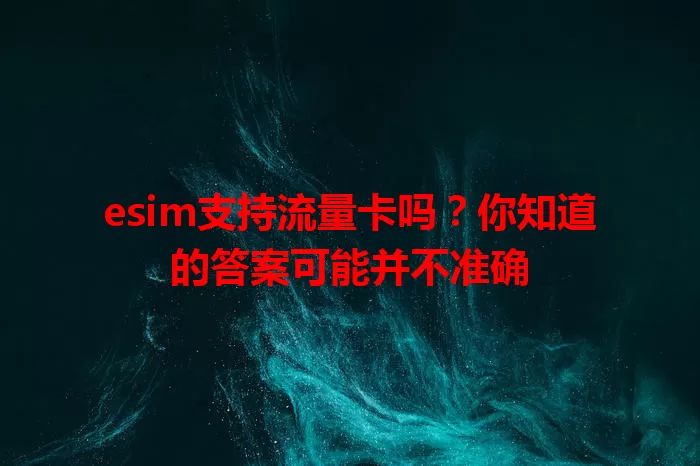 esim支持流量卡吗?你知道的答案可能并不准确