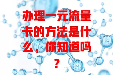 办理一元流量卡的方法是什么,你知道吗?