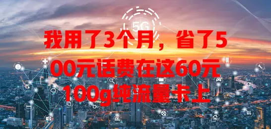 我用了3个月,省了500元话费在这60元100g纯流量卡上