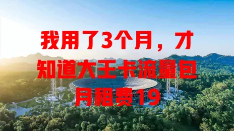 我用了3个月,才知道大王卡流量包月租费19