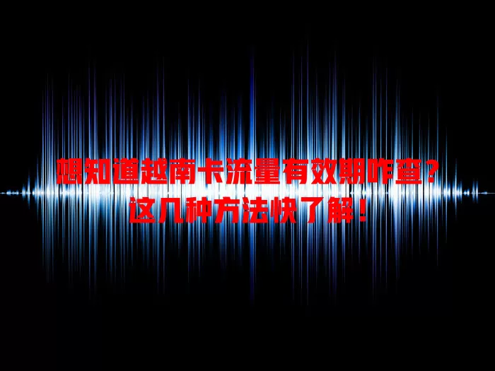 想知道越南卡流量有效期咋查?这几种方法快了解!