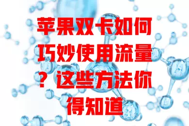 苹果双卡如何巧妙使用流量?这些方法你得知道