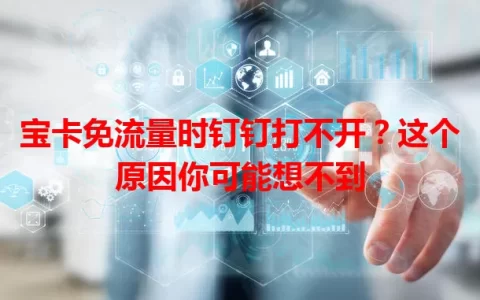 宝卡免流量时钉钉打不开？这个原因你可能想不到