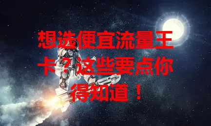 想选便宜流量王卡?这些要点你得知道!