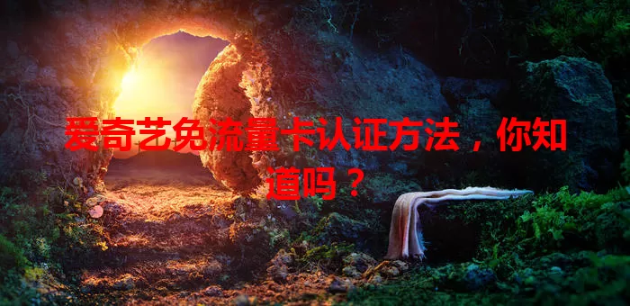 爱奇艺免流量卡认证方法,你知道吗?