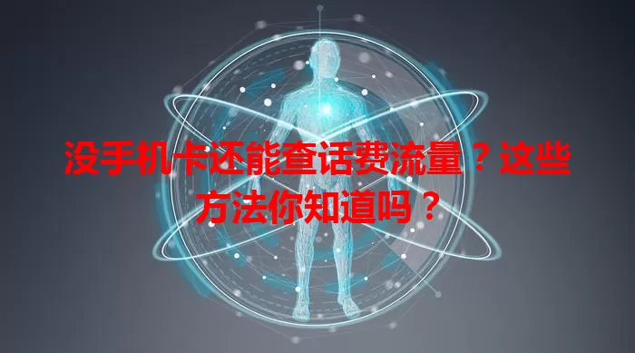 没手机卡还能查话费流量?这些方法你知道吗?