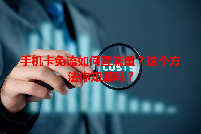 手机卡免流如何查流量?这个方法你知道吗?