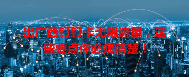 出广西钉钉卡无限流量,这些要点你必须清楚!