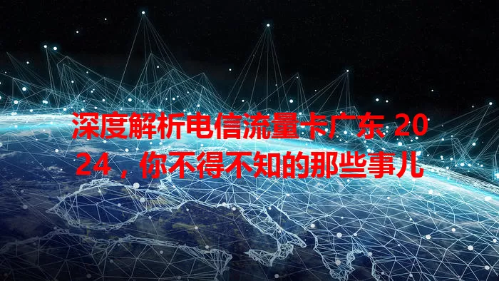 深度解析电信流量卡广东 2024,你不得不知的那些事儿