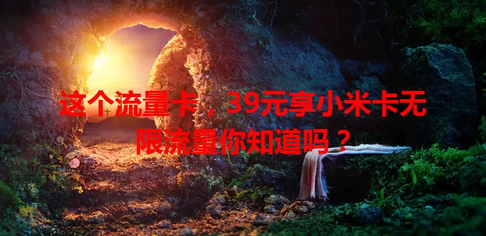 这个流量卡,39元享小米卡无限流量你知道吗?