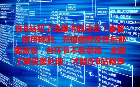 在B站买了流量卡的注意！套餐、使用规则、充值缴费及售后都要留意，各环节不容忽视，全面了解妥善处理，才能在B站畅享精彩
